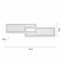 Plafonnier Leuchten-Direkt EDGING LED Blanc, 1 lumière, Télécommandes