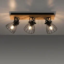 Plafonnier Leuchten-Direkt TARO Écru, Noir, 3 lumières