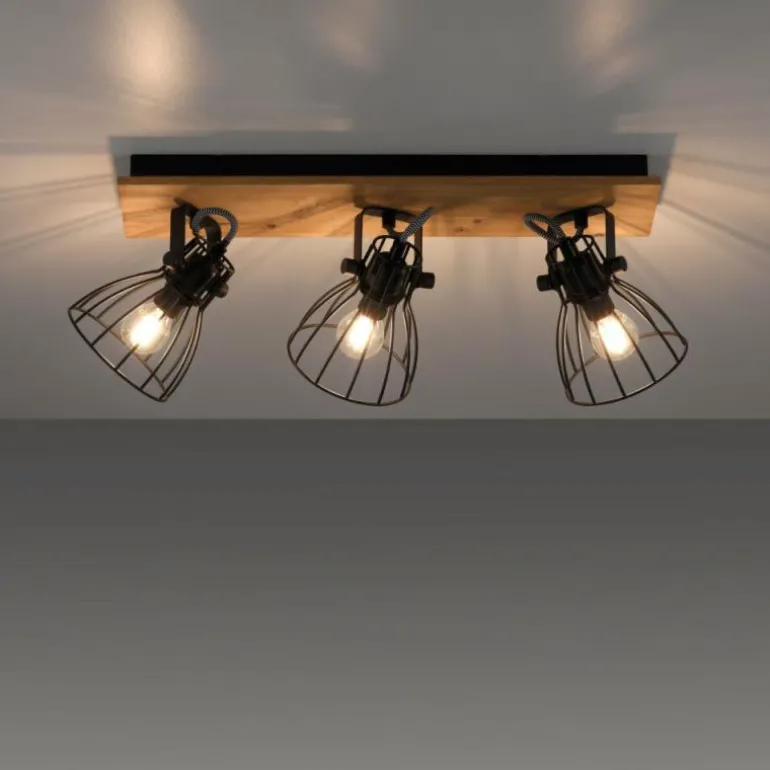 Plafonnier Leuchten-Direkt TARO Écru, Noir, 3 lumières