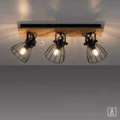 Plafonnier Leuchten-Direkt TARO Écru, Noir, 3 lumières