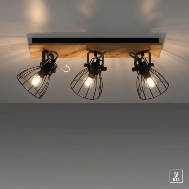 Plafonnier Leuchten-Direkt TARO Écru, Noir, 3 lumières