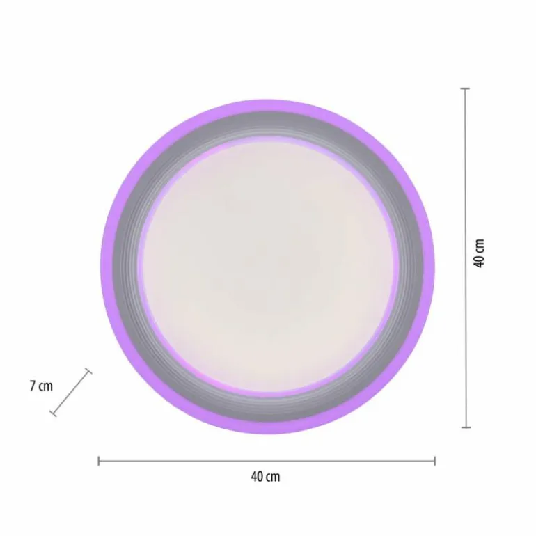 Plafonnier Leuchten-Direkt SPHERIC LED Blanc, 2 lumières, Télécommandes, Changeur de couleurs