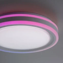 Plafonnier Leuchten-Direkt SPHERIC LED Blanc, 2 lumières, Télécommandes, Changeur de couleurs