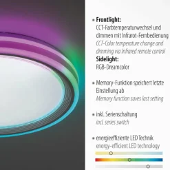 Plafonnier Leuchten-Direkt SPHERIC LED Blanc, 2 lumières, Télécommandes, Changeur de couleurs