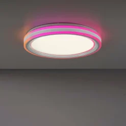 Plafonnier Leuchten-Direkt SPHERIC LED Blanc, 2 lumières, Télécommandes, Changeur de couleurs