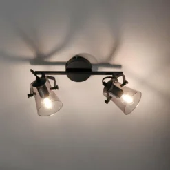 Plafonnier Leuchten-Direkt TINULA Noir, 2 lumières