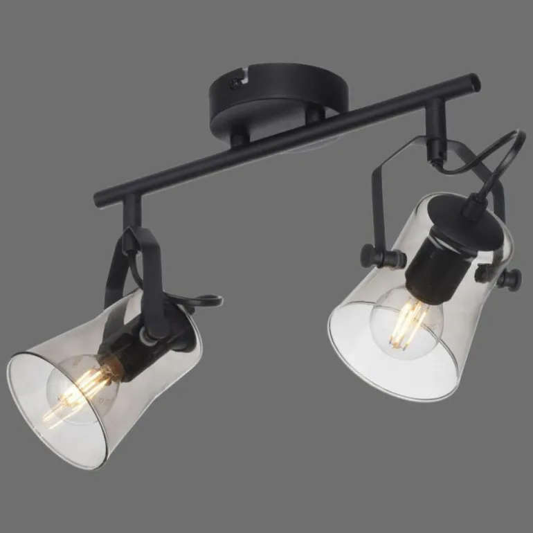 Plafonnier Leuchten-Direkt TINULA Noir, 2 lumières