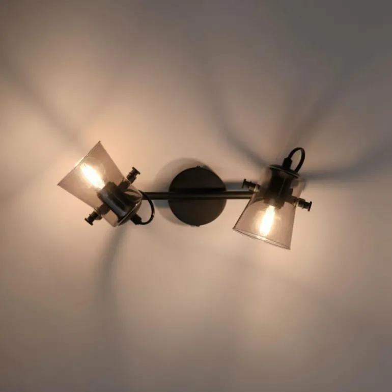 Plafonnier Leuchten-Direkt TINULA Noir, 2 lumières