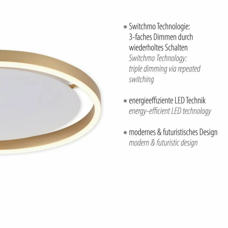Plafonnier Leuchten-Direkt RITUS LED Laiton, 1 lumière