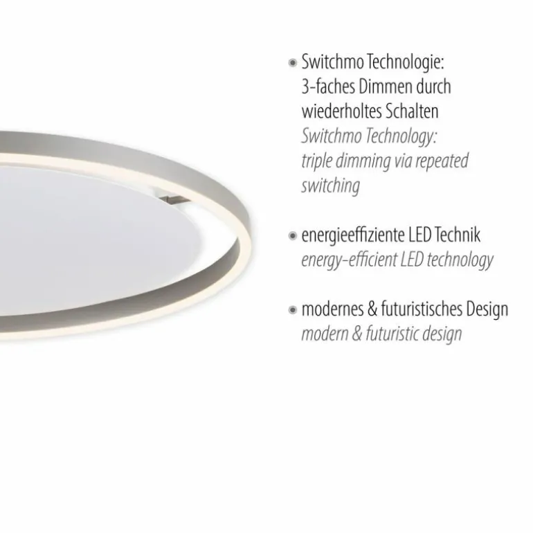Plafonnier Leuchten-Direkt RITUS LED Aluminium, 1 lumière