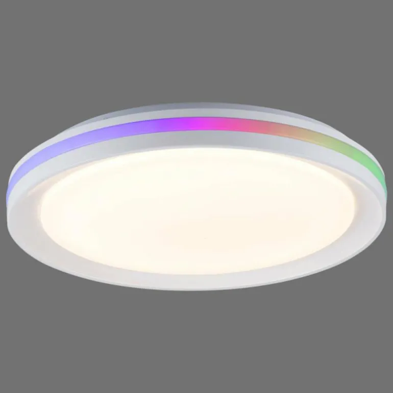 Plafonnier Leuchten-Direkt RIBBON LED Blanc, 2 lumières, Télécommandes, Changeur de couleurs