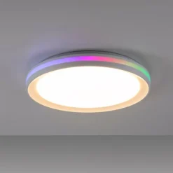 Plafonnier Leuchten-Direkt RIBBON LED Blanc, 2 lumières, Télécommandes, Changeur de couleurs