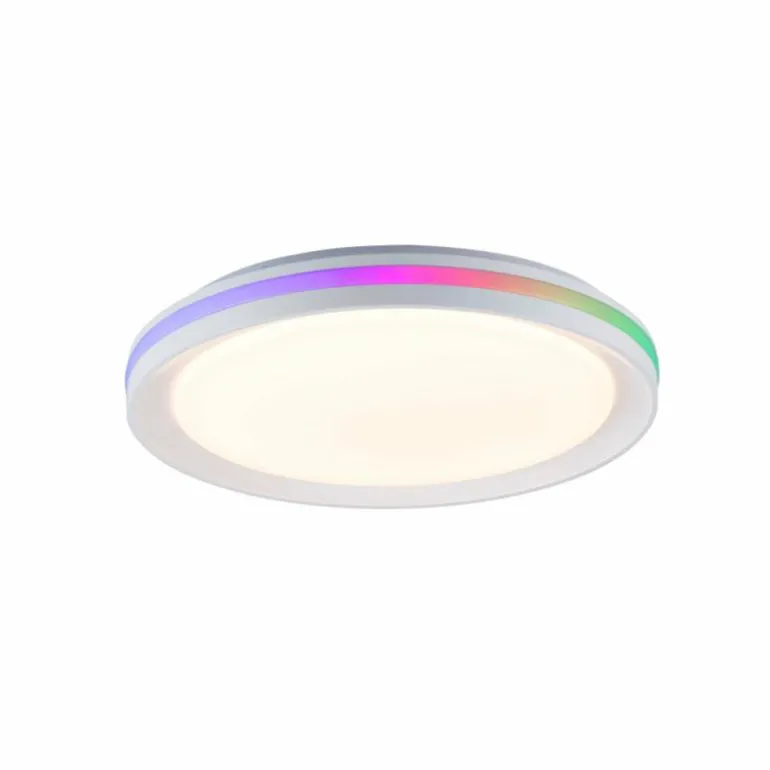 Plafonnier Leuchten-Direkt RIBBON LED Blanc, 2 lumières, Télécommandes, Changeur de couleurs