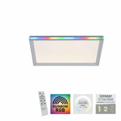 Plafonnier Leuchten-Direkt GALACTICA LED Blanc, 2 lumières, Télécommandes, Changeur de couleurs