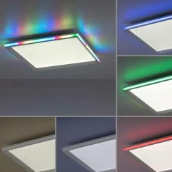 Plafonnier Leuchten-Direkt GALACTICA LED Blanc, 2 lumières, Télécommandes, Changeur de couleurs