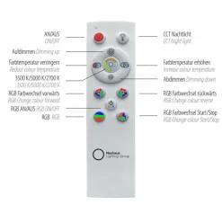 Plafonnier Leuchten-Direkt GALACTICA LED Blanc, 2 lumières, Télécommandes, Changeur de couleurs