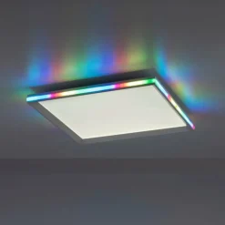 Plafonnier Leuchten-Direkt GALACTICA LED Blanc, 2 lumières, Télécommandes, Changeur de couleurs