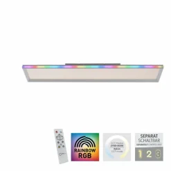 Plafonnier Leuchten-Direkt GALACTICA LED Blanc, 2 lumières, Télécommandes, Changeur de couleurs