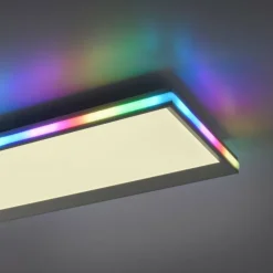 Plafonnier Leuchten-Direkt GALACTICA LED Blanc, 2 lumières, Télécommandes, Changeur de couleurs