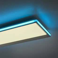 Plafonnier Leuchten-Direkt GALACTICA LED Blanc, 2 lumières, Télécommandes, Changeur de couleurs