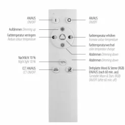 Plafonnier Leuchten-Direkt ASTRO LED Noir, 2 lumières, Télécommandes, Changeur de couleurs