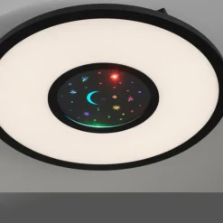 Plafonnier Leuchten-Direkt ASTRO LED Noir, 2 lumières, Télécommandes, Changeur de couleurs