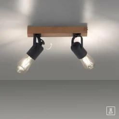 Plafonnier Leuchten-Direkt CANOP Écru, Noir, 2 lumières