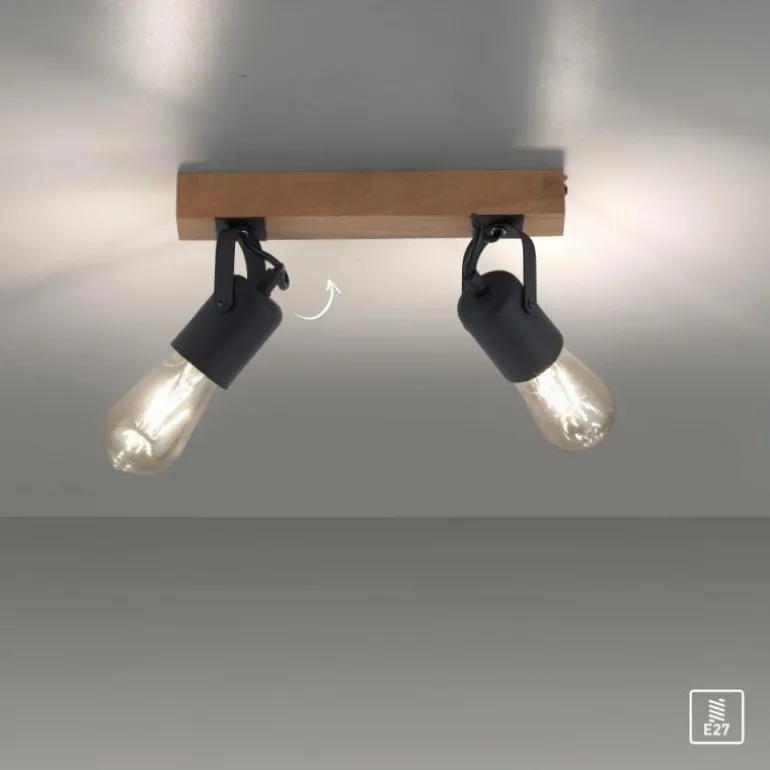 Plafonnier Leuchten-Direkt CANOP Écru, Noir, 2 lumières