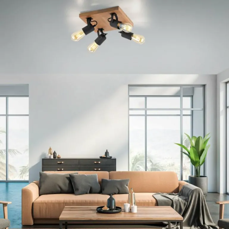 Plafonnier Leuchten-Direkt CANOP Écru, Noir, 4 lumières