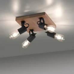 Plafonnier Leuchten-Direkt CANOP Écru, Noir, 4 lumières