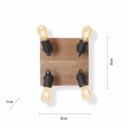 Plafonnier Leuchten-Direkt CANOP Écru, Noir, 4 lumières