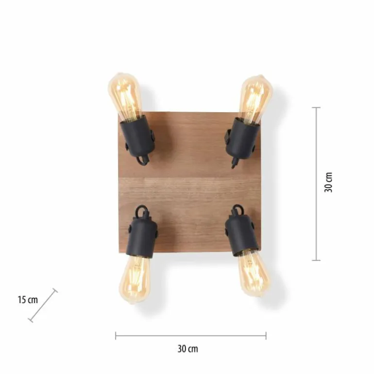 Plafonnier Leuchten-Direkt CANOP Écru, Noir, 4 lumières