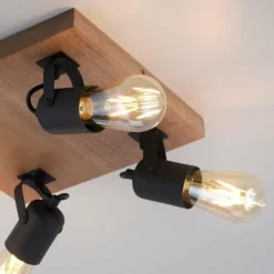 Plafonnier Leuchten-Direkt CANOP Écru, Noir, 4 lumières