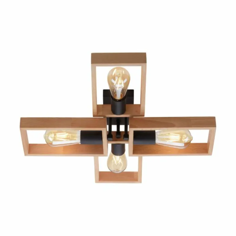 Plafonnier Leuchten-Direkt FRANKY Noir, 4 lumières