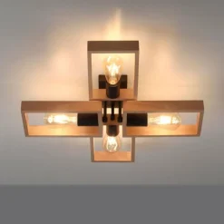 Plafonnier Leuchten-Direkt FRANKY Noir, 4 lumières