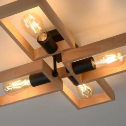 Plafonnier Leuchten-Direkt FRANKY Noir, 4 lumières