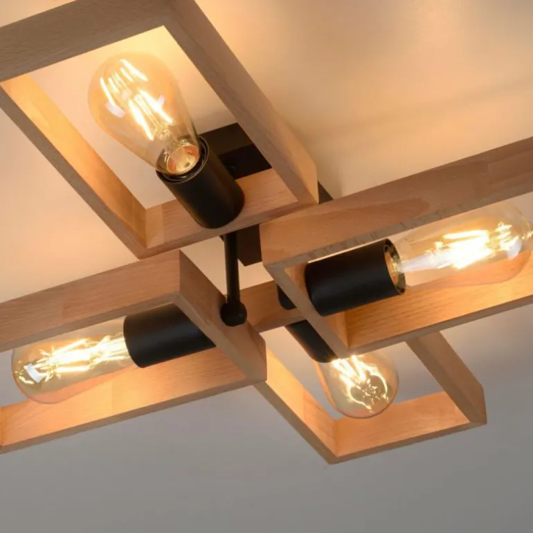 Plafonnier Leuchten-Direkt FRANKY Noir, 4 lumières