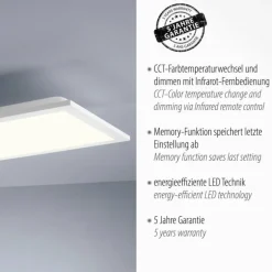 Plafonnier Leuchten-Direkt FLAT LED Blanc, 1 lumière, Télécommandes
