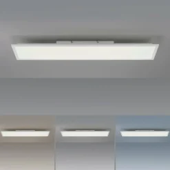 Plafonnier Leuchten-Direkt FLAT LED Blanc, 1 lumière, Télécommandes