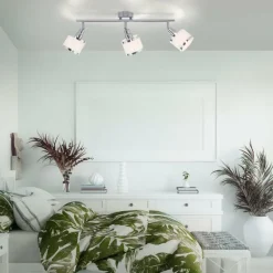 Plafonnier Leuchten-Direkt ACCOR Argenté, 3 lumières