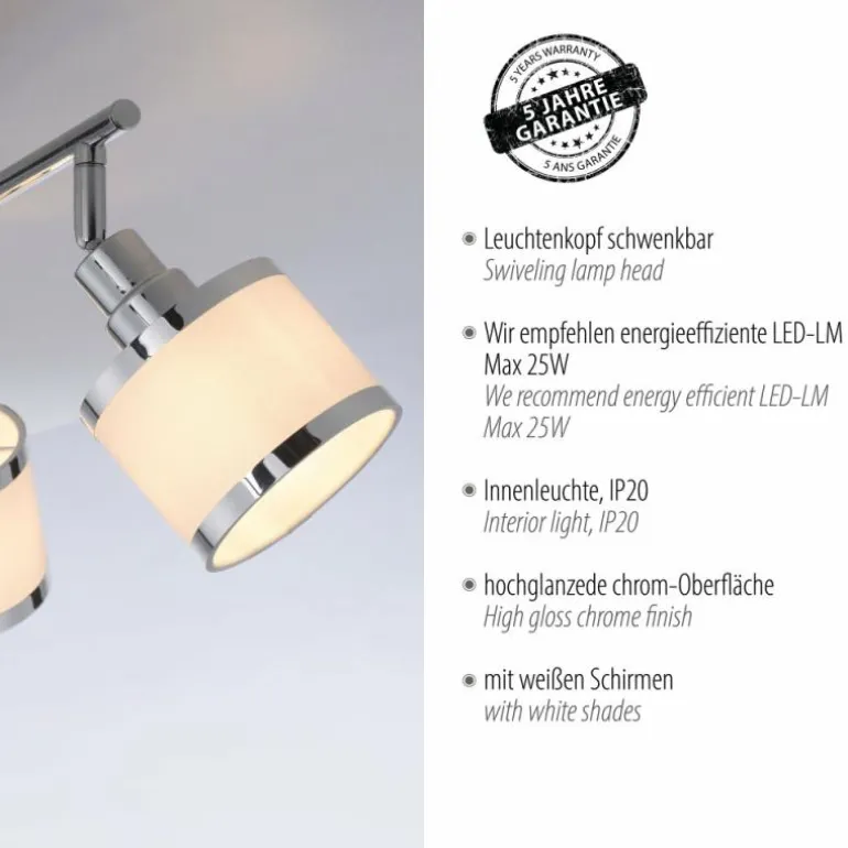 Plafonnier Leuchten-Direkt ACCOR Argenté, 3 lumières