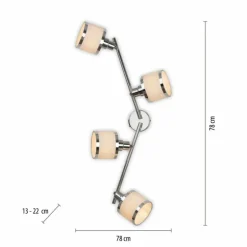 Plafonnier Leuchten-Direkt ACCOR Argenté, 4 lumières
