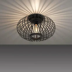 Plafonnier LeuchtenDirekt RACOON Noir, 1 lumière