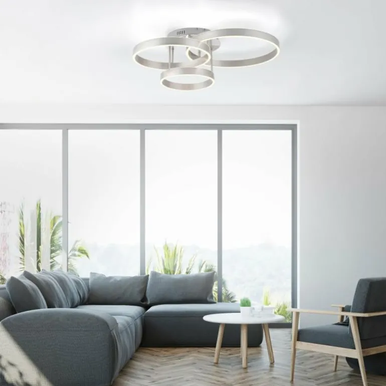 Plafonnier Leuchten-Direkt LILLUTI LED Argenté, 2 lumières, Télécommandes