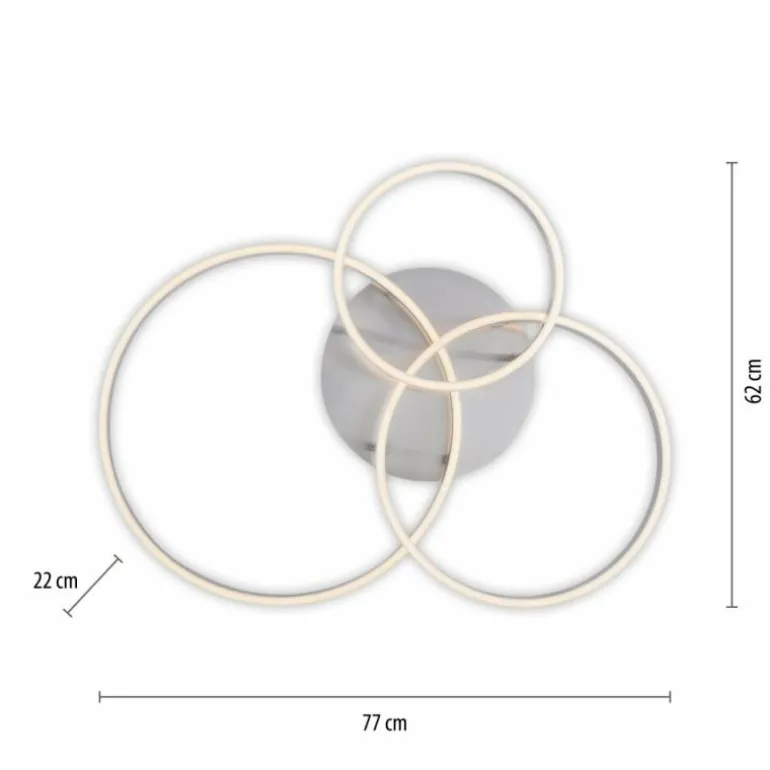 Plafonnier Leuchten-Direkt LILLUTI LED Argenté, 2 lumières, Télécommandes