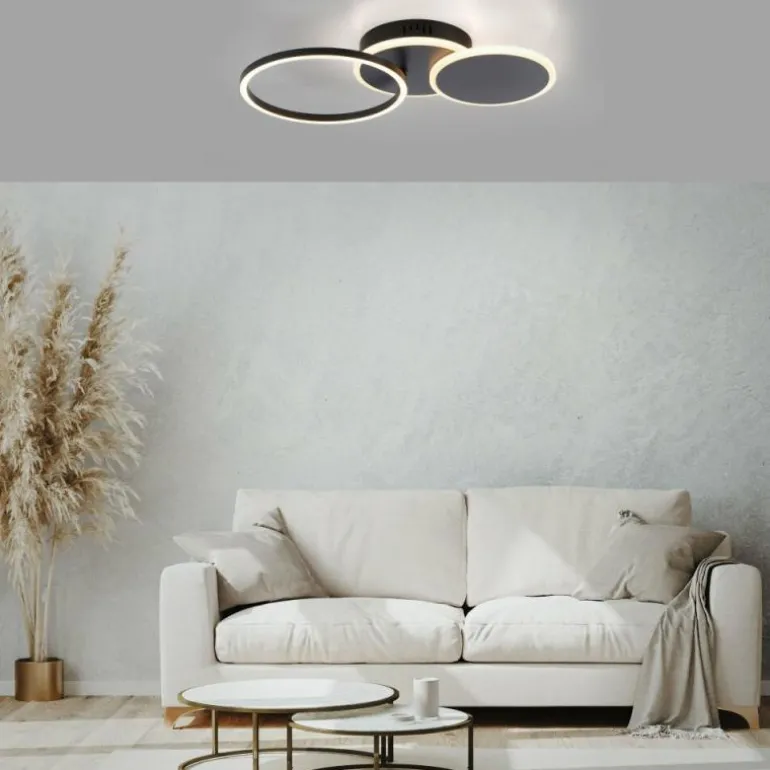 Plafonnier Leuchten-Direkt SEVENT LED Noir, 1 lumière