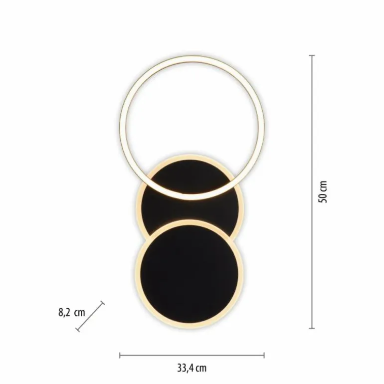 Plafonnier Leuchten-Direkt SEVENT LED Noir, 1 lumière