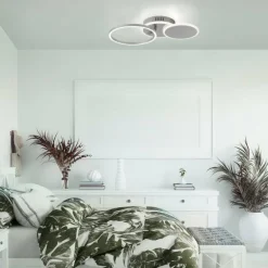 Plafonnier Leuchten-Direkt SEVENT LED Argenté, 1 lumière