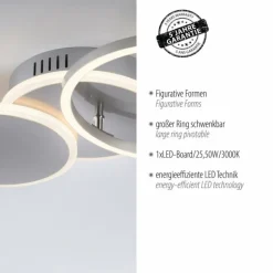 Plafonnier Leuchten-Direkt SEVENT LED Argenté, 1 lumière