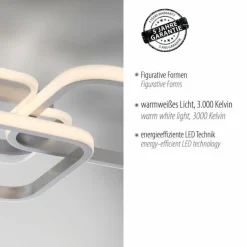 Plafonnier Leuchten-Direkt SEVENT LED Argenté, 1 lumière